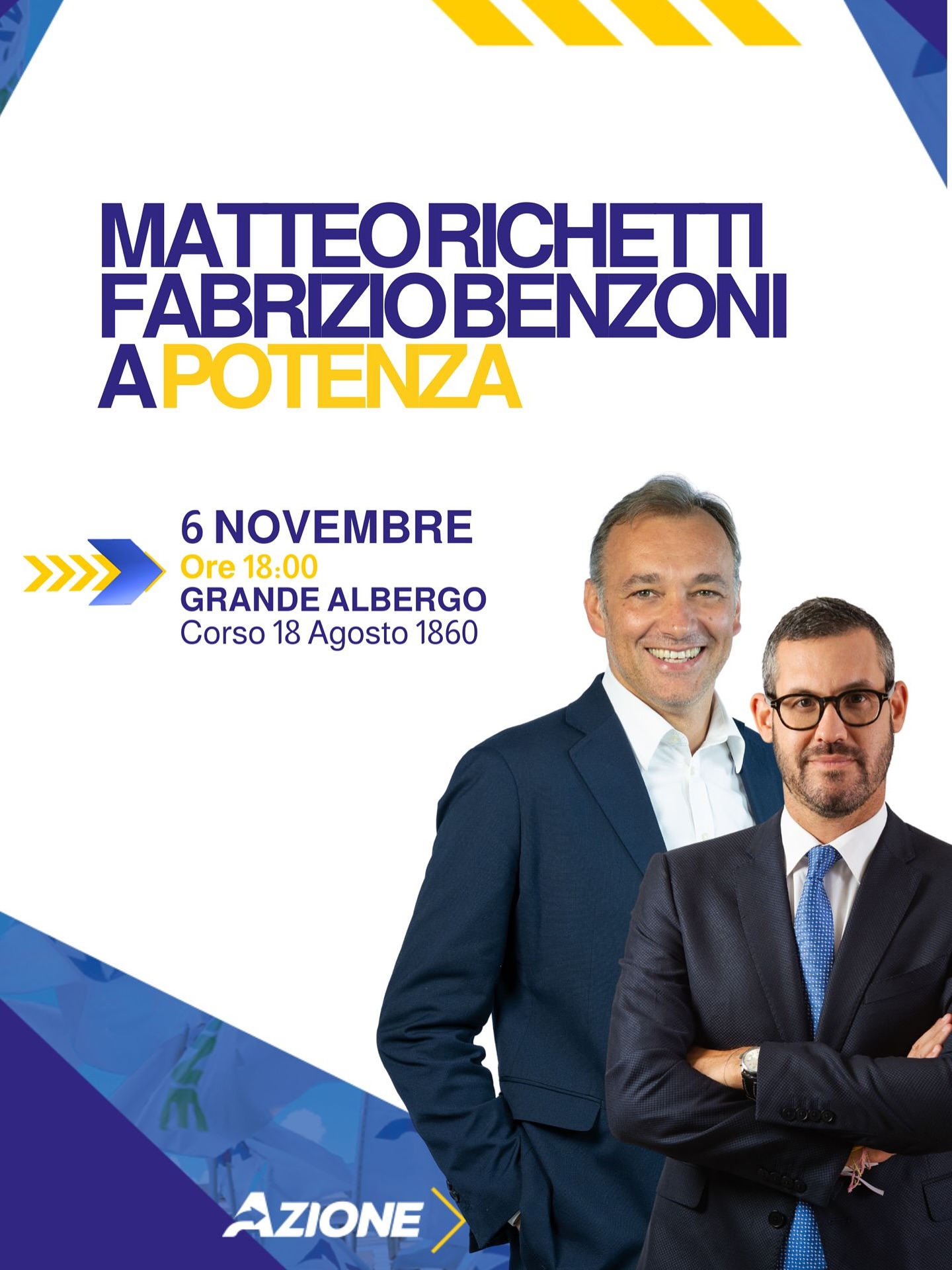 AZIONE: RICHETTI E BENZONI IL 6 NOVEMBRE A POTENZA